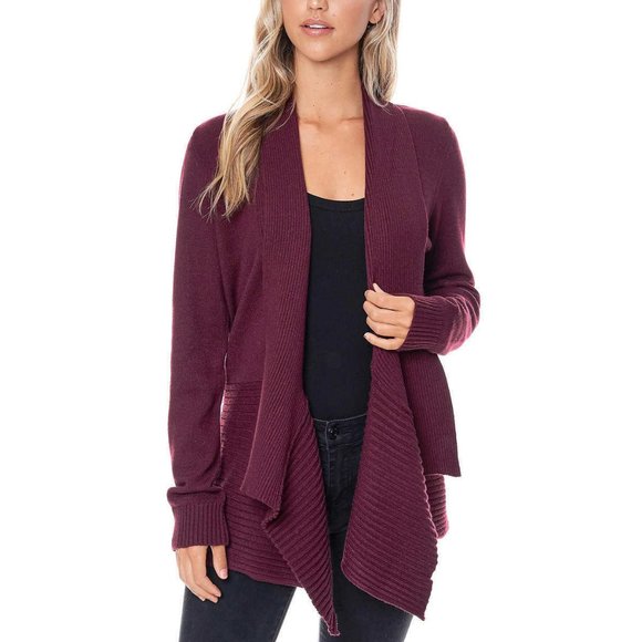 New!!! FEVER Women's Fig Purple Burgundy Cardigan - Picture 1 of 3